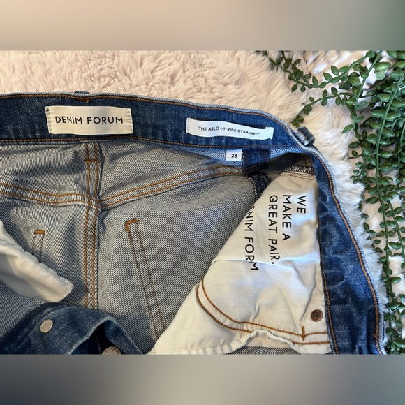 Denim Forum the Arlo Hi-Rise Straight Denim Jeans Size 28 - Picture 2 of 8